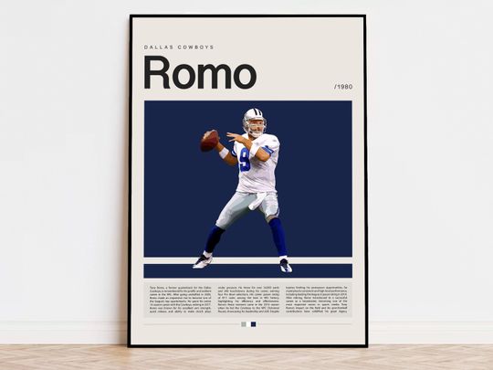 Discover Tony Romo Poster, football Poster, Sports Poster, Modern Sports Art, football Gifts, Super Bowl Poster, American Football Poster