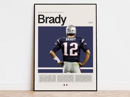 Tom Brady Poster, football Poster, Sports Poster, Modern Sports Art, football Gifts, Super Bowl Poster, American Football Poster