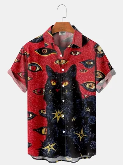 Discover Cat Halloween Shirt Funny Spooky Graphic Tee for Adults