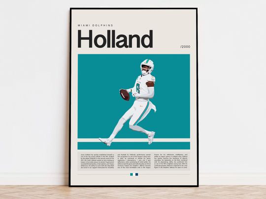 Discover Jevon Holland Poster, football Poster, Sports Poster, Modern Sports Art, football Gifts, Super Bowl Poster, American Football Poster