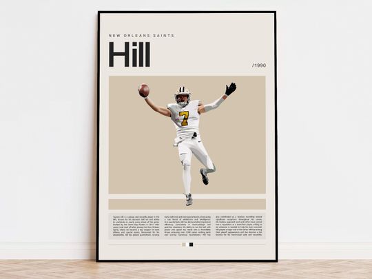 Discover Taysom Hill Poster, football Poster, Sports Poster, Modern Sports Art, football Gifts, Super Bowl Poster, American Football Poster