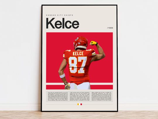 Travis Kelce Poster, football Poster, Sports Poster, Modern Sports Art, football Gifts, Super Bowl Poster, American Football Poster