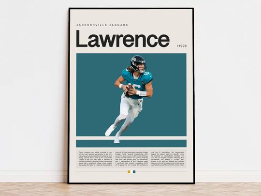 Discover Trevor Lawrence Poster, football Poster, Sports Poster, Modern Sports Art, football Gifts, Super Bowl Poster, American Football Poster