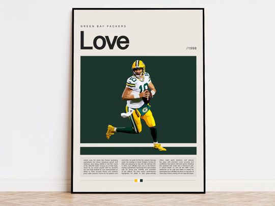Discover Jordan Love Poster, football Poster, Sports Poster, Modern Sports Art, football Gifts, Super Bowl Poster, American Football Poster