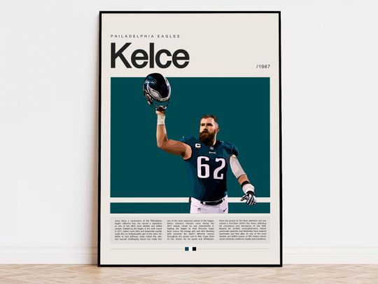 Discover Jason Kelce Poster, football Poster, Sports Poster, Modern Sports Art, football Gifts, Super Bowl Poster, American Football Poster