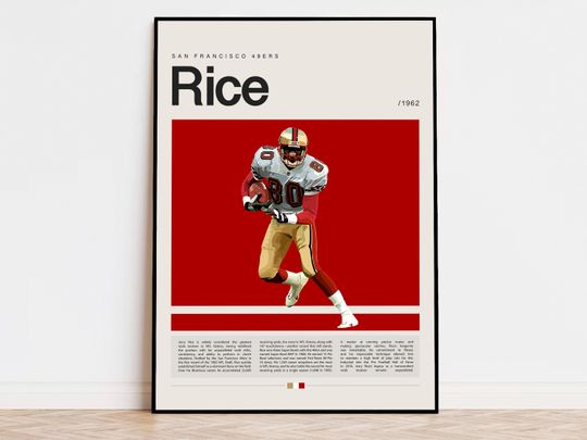 Jerry Rice Poster, football Poster, Sports Poster, Modern Sports Art, football Gifts, Super Bowl Poster, American Football Poster