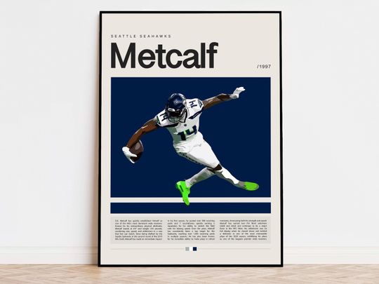 Discover DK Metcalf Poster, football Poster, Sports Poster, Modern Sports Art, football Gifts, Super Bowl Poster, American Football Poster