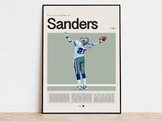 Discover Deion Sanders Poster, football Poster, Sports Poster, Modern Sports Art, football Gifts, Super Bowl Poster, American Football Poster