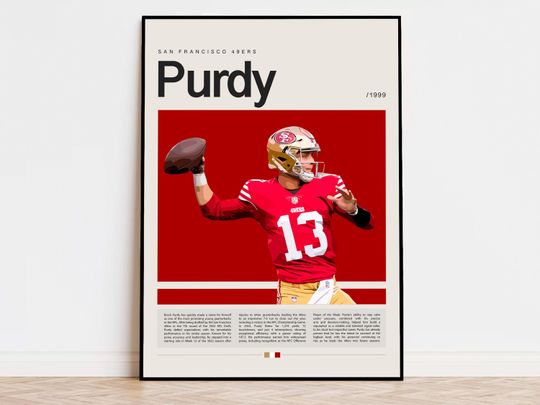 Discover Brock Purdy Poster, football Poster, Sports Poster, Modern Sports Art, football Gifts, Super Bowl Poster, American Football Poster