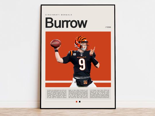 Discover Joe Burrow Poster, football Poster, Sports Poster, Modern Sports Art, football Gifts, Super Bowl Poster, American Football Poster