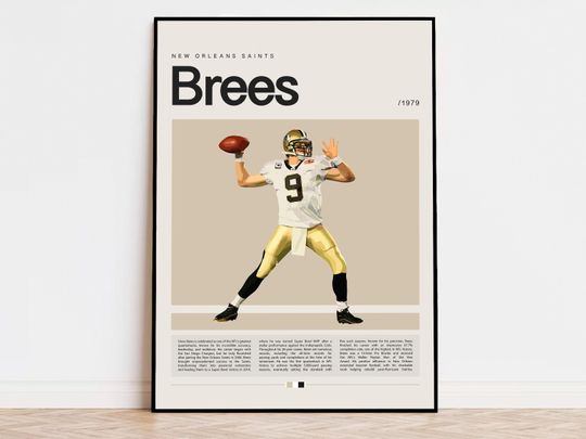 Discover Drew Brees Poster, football Poster, Sports Poster, Modern Sports Art, football Gifts, Super Bowl Poster, American Football Poster