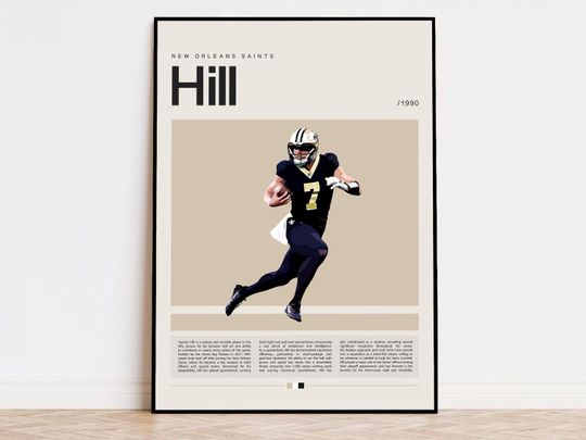 Discover Taysom Hill Poster, football Poster, Sports Poster, Modern Sports Art, football Gifts, Super Bowl Poster, American Football Poster