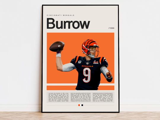 Discover Joe Burrow Poster, football Poster, Sports Poster, Modern Sports Art, football Gifts, Super Bowl Poster, American Football Poster