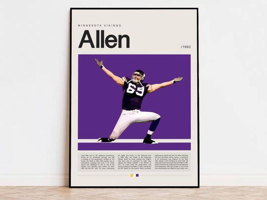Jared Allen Poster, football Poster, Sports Poster, Modern Sports Art, football Gifts, Super Bowl Poster, American Football Poster