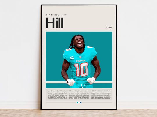Discover Tyreek Hill Poster, football Poster, Sports Poster, Modern Sports Art, football Gifts, Super Bowl Poster, American Football Poster