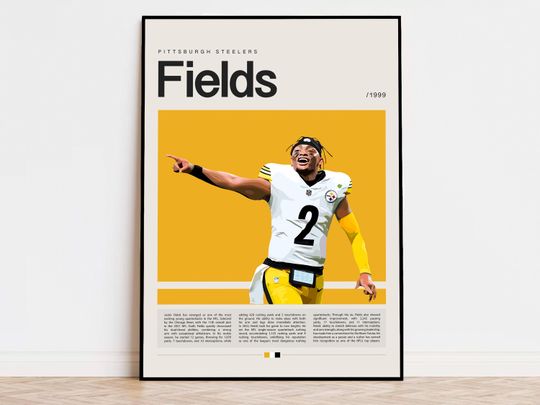 Discover Justin Fields Poster, football Poster, Sports Poster, Modern Sports Art, football Gifts, Super Bowl Poster, American Football Poster