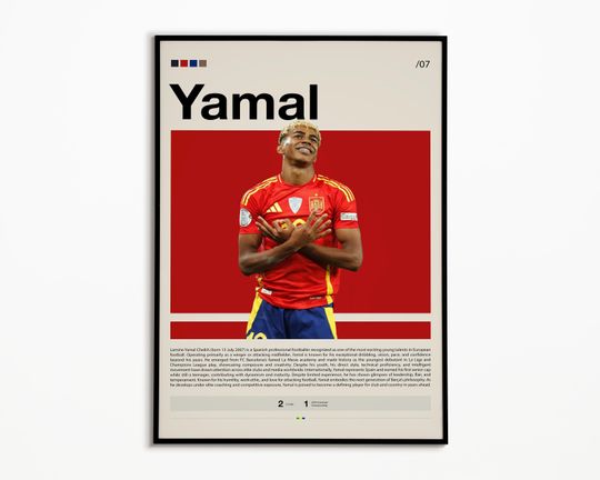 Discover Lamine Yamal Poster, Barcelona Poster, Sports Poster, Football Player Poster, Soccer Gifts, Soccer Wall Art, Sports Bedroom Posters