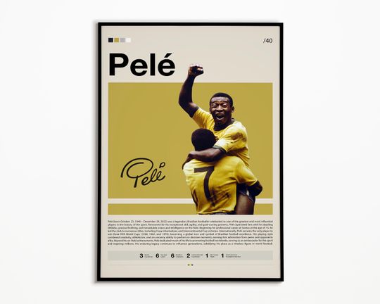 Discover Pele Poster, Brazilian Soccer Player Poster, Soccer Gifts, Sports Poster, Football Player Poster, Soccer Wall Art, Sports Bedroom Posters