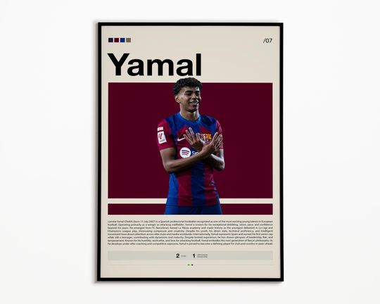 Discover Lamine Yamal Poster, Barcelona Poster, Sports Poster, Football Player Poster, Soccer Gifts, Soccer Wall Art, Sports Bedroom Posters