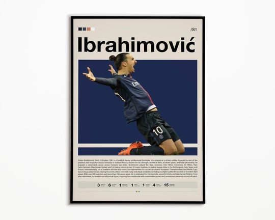 Discover Zlatan Ibrahimovic Poster, Saint German, Sports Poster, Soccer Gifts, Football Poster, Sports Bedroom Posters, Soccer Wall Art