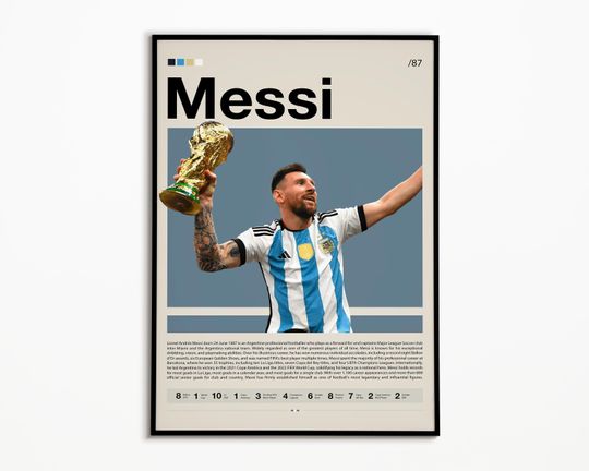 Discover Lionel Messi Poster, Argentina Soccer Print, Sports Poster, Soccer Gifts, Football Poster, Sports Bedroom Posters, Soccer Wall Art