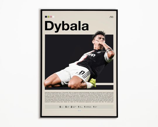 Discover Paulo Dybala Poster, Juventus Poster, Sports Poster, Soccer Gifts, Football Poster, Sports Bedroom Posters, Soccer Wall Art