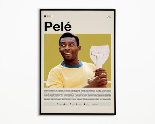 Discover Pele Poster, Brazilian Soccer Player Poster, Soccer Gifts, Sports Poster, Football Player Poster, Soccer Wall Art, Sports Bedroom Posters