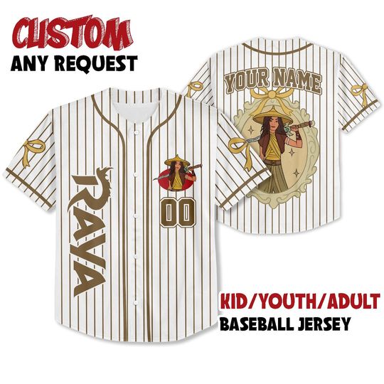 Personalized Coquette Raya and the Last Dragon Baseball Jersey, Custom Disney Raya Jersey, Disney Baseball Team Outfit Jersey