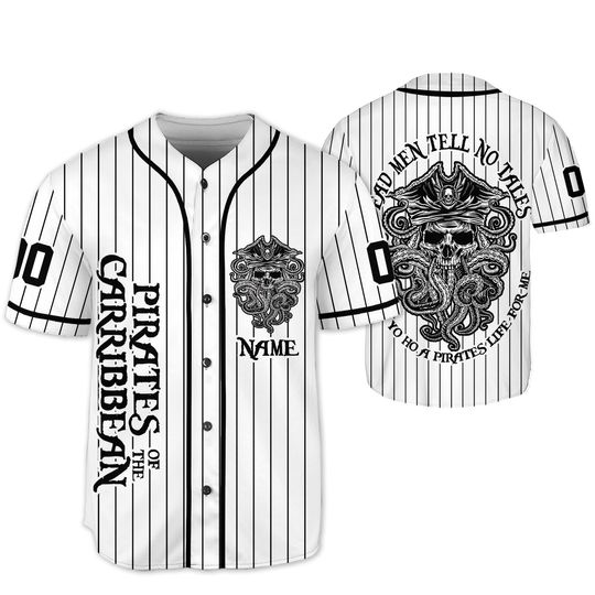 Discover Personalized Pirates Of The Caribbean Baseball Jersey, Custom Dead Men Tell No Tales Yo Ho Yo Ho Jersey, Disney Pirates 90s Men Shirt