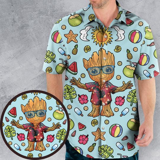 Discover Disney Groot Hawaiian Shirt, Baby Groot Family Vacation Shirt