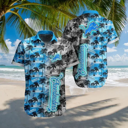 Discover Detroit Football Palm Shade Cheerleaders Summer Aloha Unisex Hawaiian Shirt, Gift for Fan