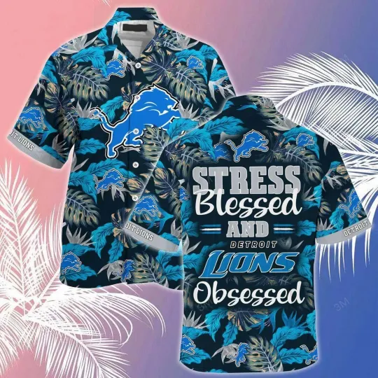 Discover Detroit Football Blessed Obsession Summer Aloha Unisex Hawaiian Shirt, Gift for Fan