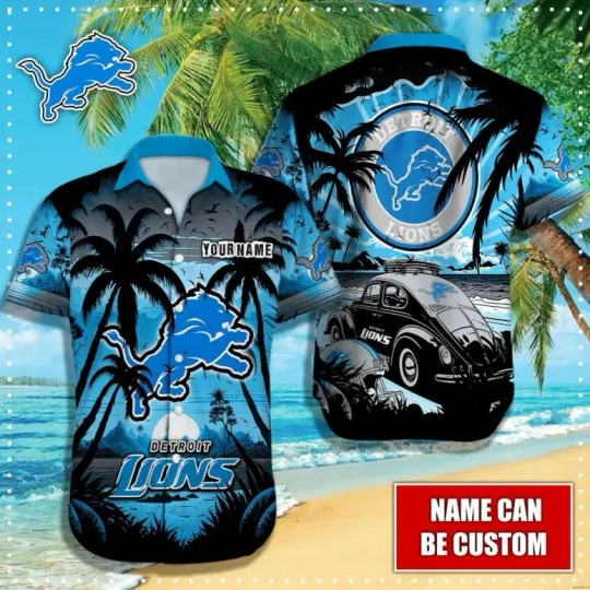 Discover Detroit Football Custom Cruiser Summer Aloha Unisex Hawaiian Shirt , Gift for Fan