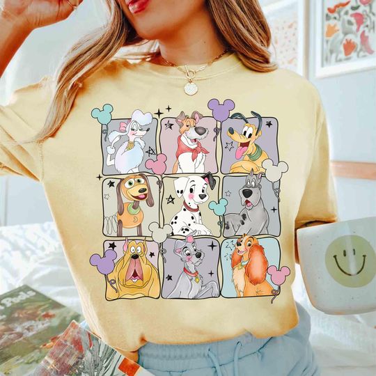 Discover Watercolor Disney Dogs T-Shirt, Dog Lover Tee with Mickey Balloon
