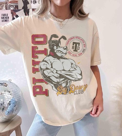 Disney Pluto T-Shirt, Vintage Cartoon Dog Tee, Retro Disney World Unisex T-Shirt