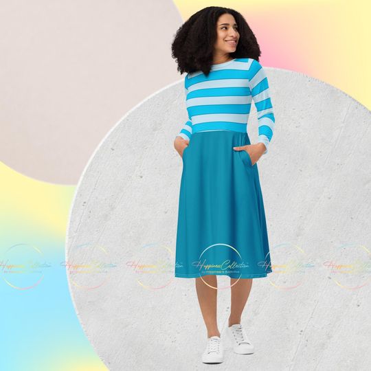 Discover Pirates First Mate -  Long Sleeve Midi Dress