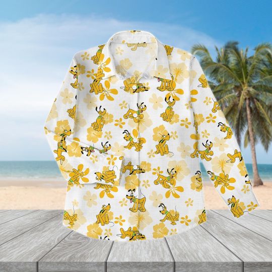 Disney Pluto and Mickey Long Sleeve Blouse for Women