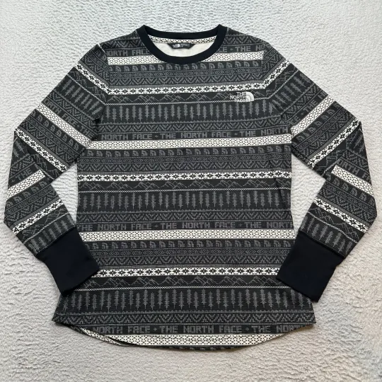 Discover The North Face Ugly Christmas Sweater Women's Size Large Black Gray