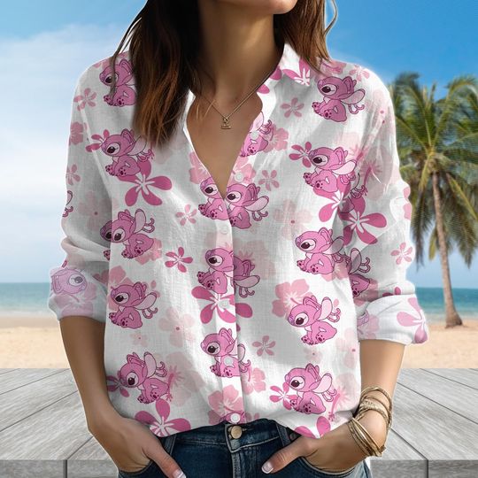 Stitch Angel Blouse Shirt, Lilo and Stitch 2025, Disneyland Family Trip Top