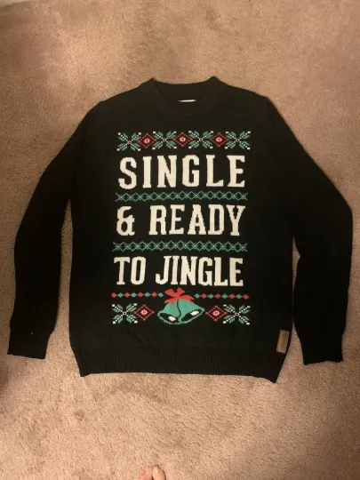 Discover Tipsy Elves Christmas Ugly Sweater Single & Ready To Jingle Black  Large Holiday