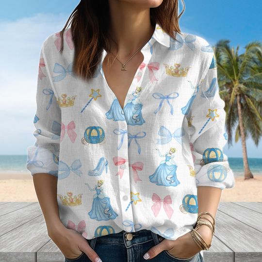 Cinde Princess Blouse Shirt for Women, Disneyland Trip Clothing