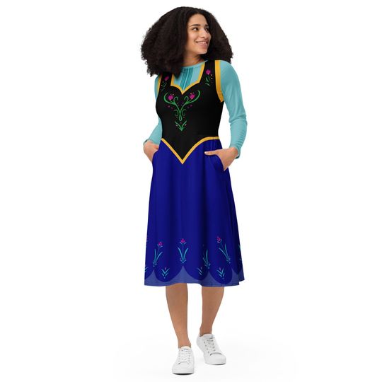 Discover The Snow Princess Sister -  Long Sleeve Midi Dress