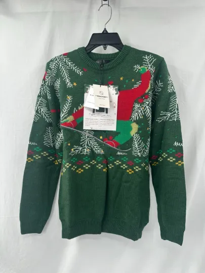 Discover Adult Women Small Green Light Up Ugly Christmas Sweater