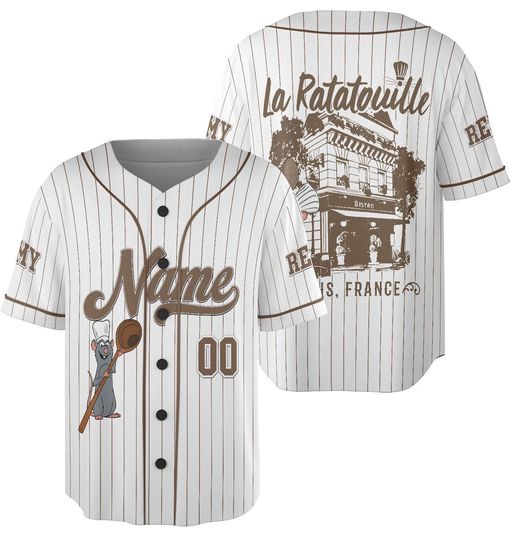 Personalized Remy Ratatouille Baseball Jersey, Custom Little Chef Ratatouille Baseball, WDW Family Group WDW Trip Matching Shirt