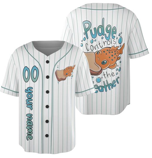 Discover Personalized Lilo & Stitch Pudge The Fish Baseball Jersey, Pudge Controls The Weather Shirt, WDW Family Matching Jersey