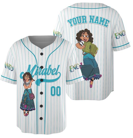 Custom Mirabel Encanto Simple, Custom Name Game Day Kid Adult Jersey, Gift For Baseball Fan, Princess Matching Outfit