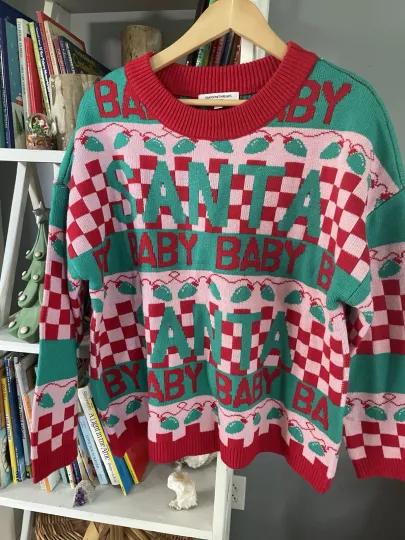 Discover Grayson Threads Santa Baby Christmas Sweater Pink red  Ugly Holiday Teacher L