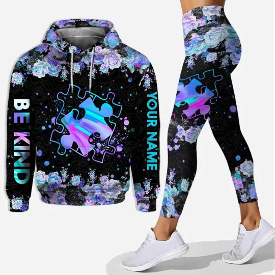 Discover Personalized Love Autism Awareness Hoodie and Leggings Set