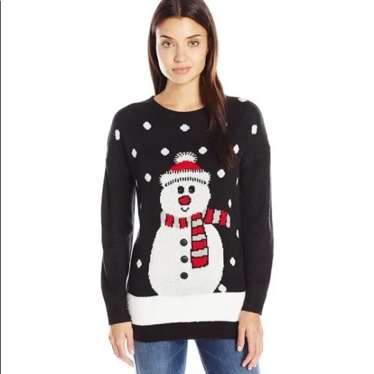 Discover Mesh & Lace Women's Snowman Holiday Ugly Sweater Size M  NEW WITH TAG
