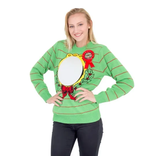 Discover Mirror Ugliest Sweater Award Adult Ugly Christmas Cosplay Sweater Holiday Large